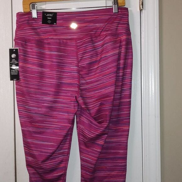 Zelos Curvy tight striped workout yoga leggings  Sz 1X  NWT - Picture 6 of 10